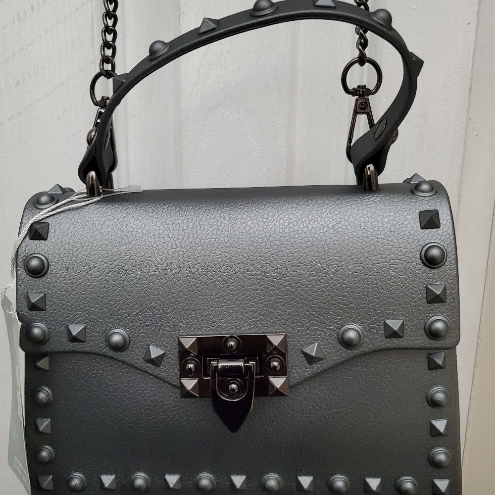 Gray satchel purse